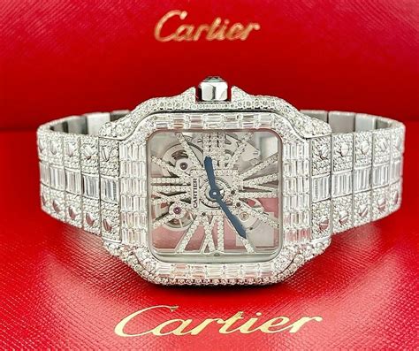 cartier skeleton watch|skeleton watch iced out.